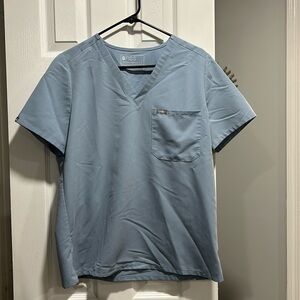 Figs Dusty Blue scrub top